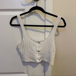 White Detailed Crop Top